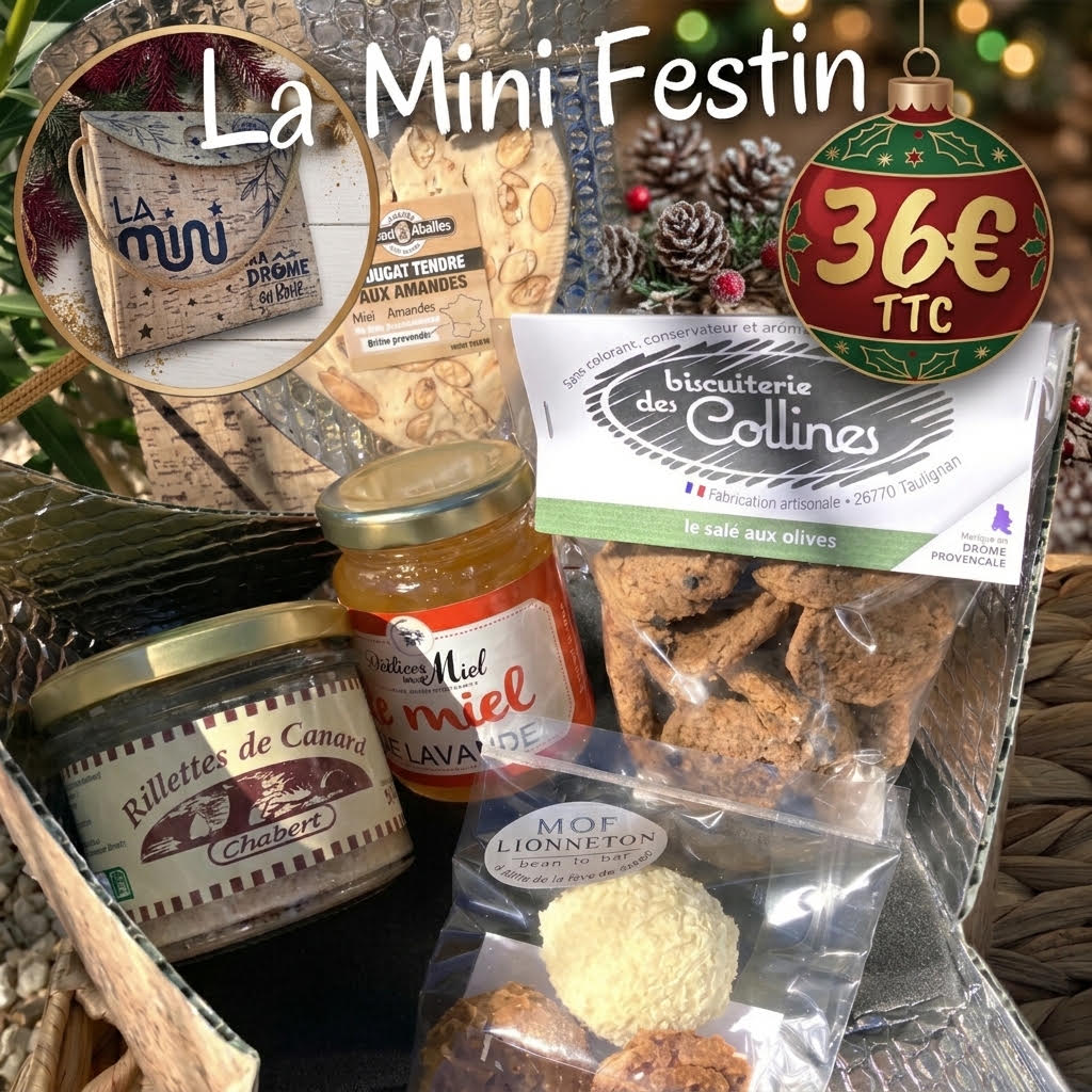 MINI FESTIN olives Nyons rillettes canard miel nougat chocolat