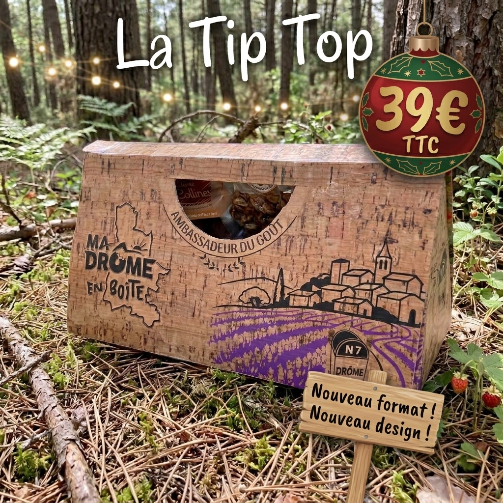TIP TOP boite cadeau Drôme vin box offrir noix caillette 5