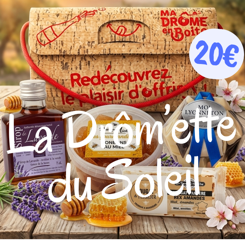 Drômette Drôme Boite nougat sirop lavande guimauves chocolat terroir local provence été cadeau offrir plaisir